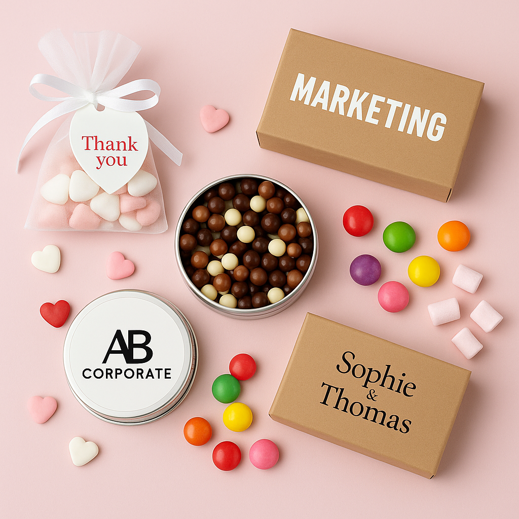 Personalised Sweets & Chocolate Gifts | Custom Wedding Favours & Branded Corporate Treats UK