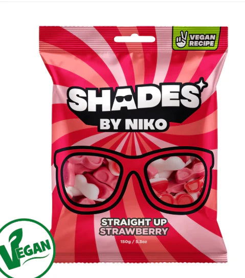 Shades by Niko – Straight Up Strawberry Flavour Sweets Bag 150g